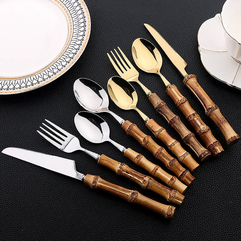 24-Piece Bamboo Cutlery Set – Stylish, Eco-Friendly Dining Essentials 4