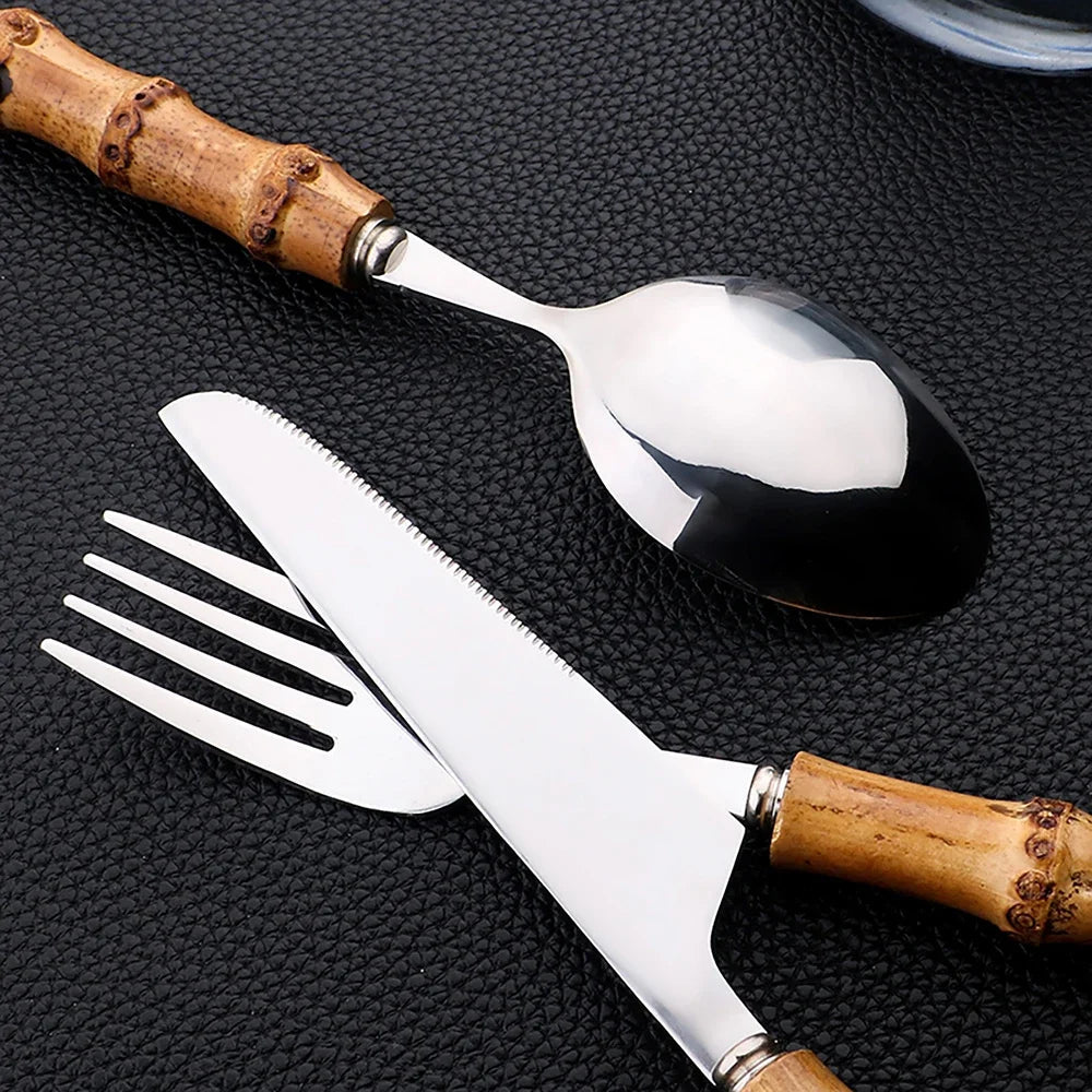 24-Piece Bamboo Cutlery Set – Stylish, Eco-Friendly Dining Essentials 5