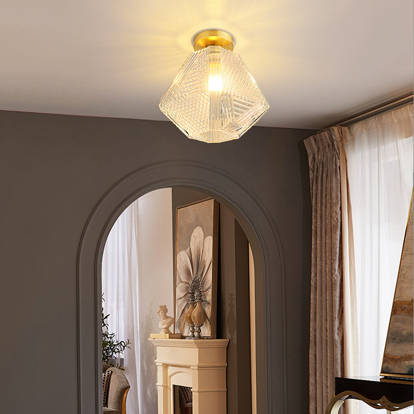 Art Deco Ceiling Light Fixture – Elegant Design with Unique Light Reflection 2