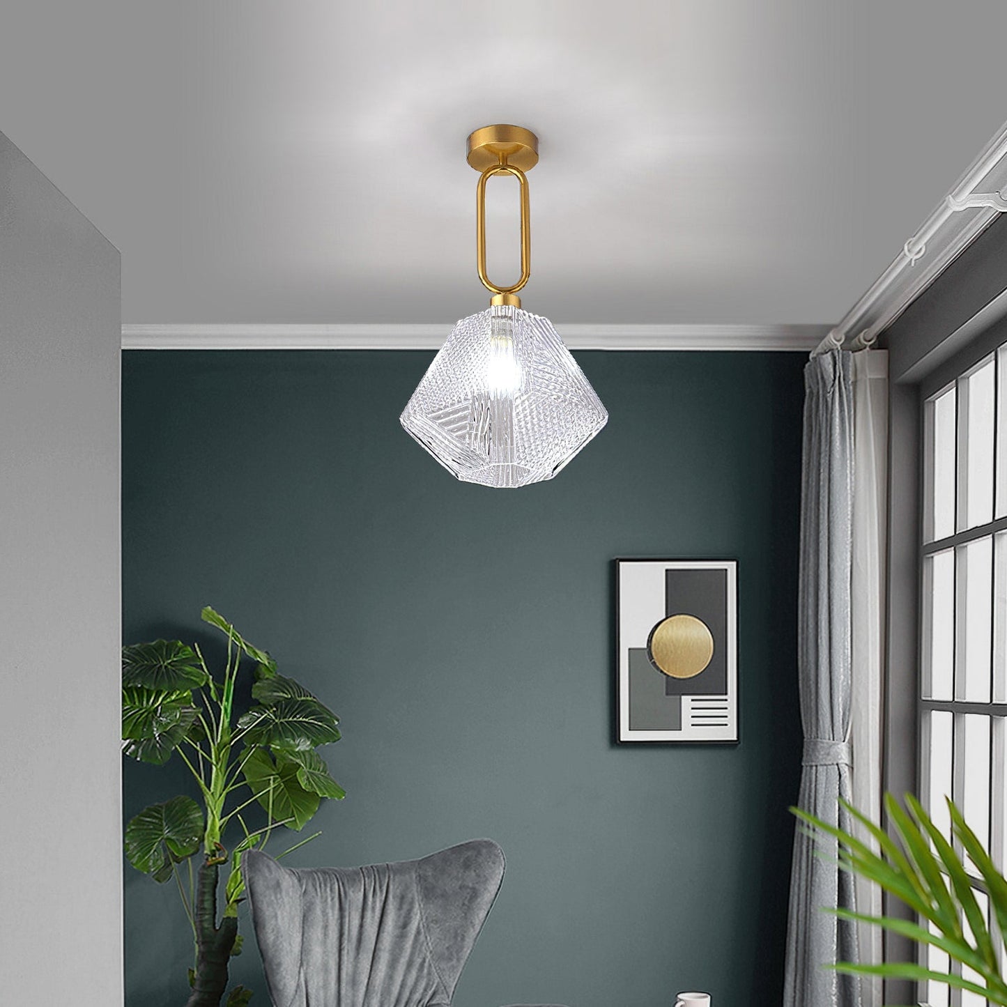 Art Deco Ceiling Light Fixture – Elegant Design with Unique Light Reflection 4