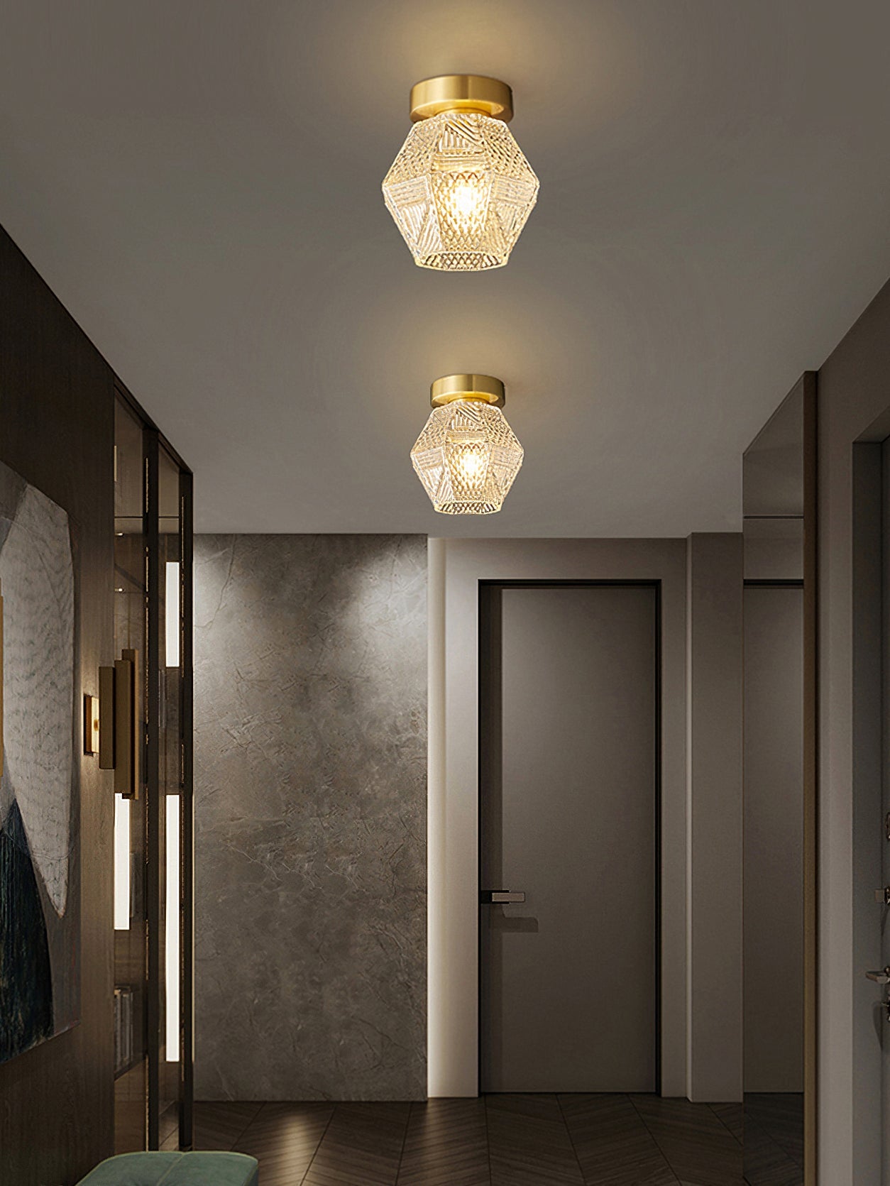Art Deco Ceiling Light Fixture – Elegant Design with Unique Light Reflection 5