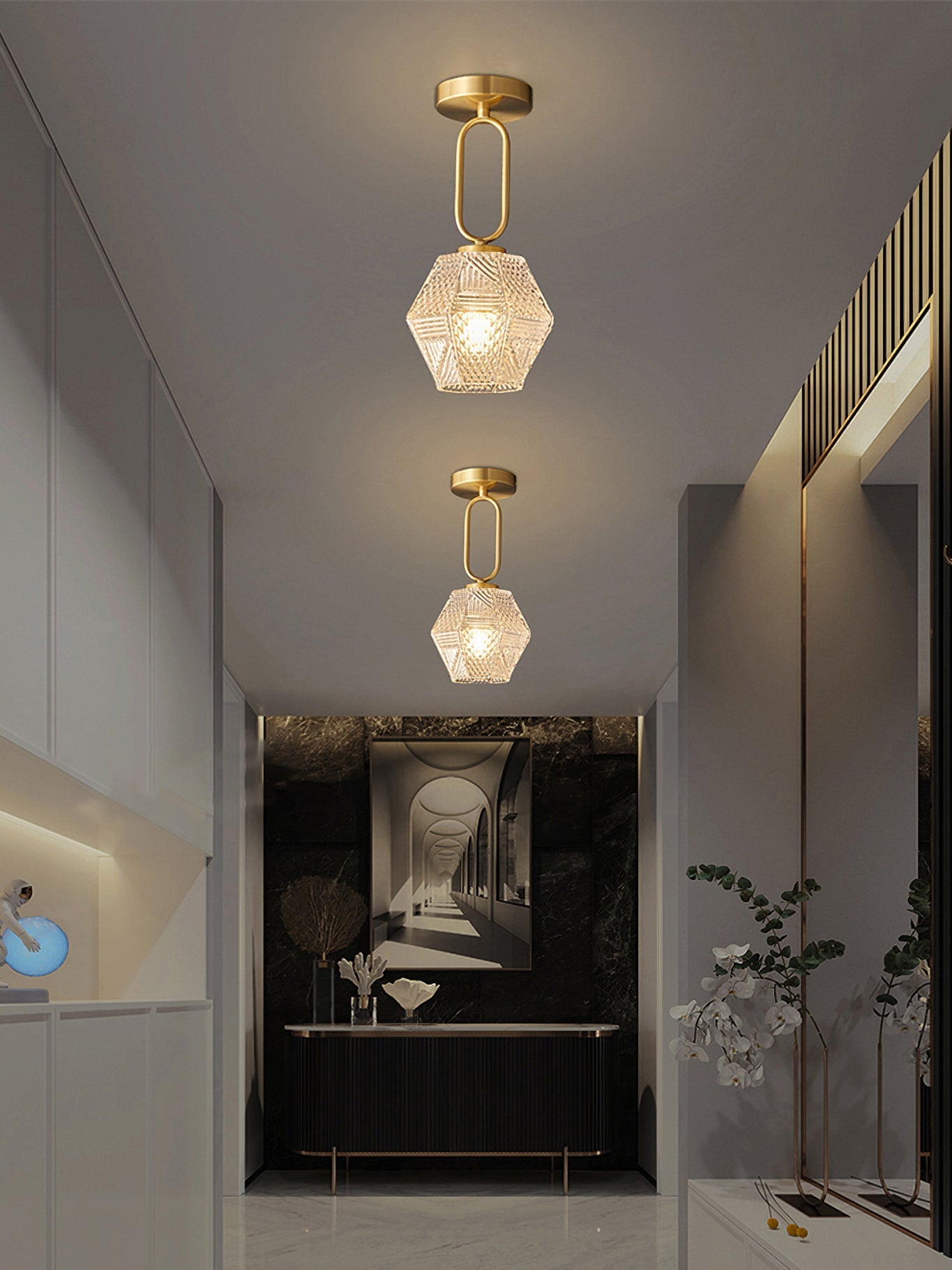 Art Deco Ceiling Light Fixture – Elegant Design with Unique Light Reflection 6