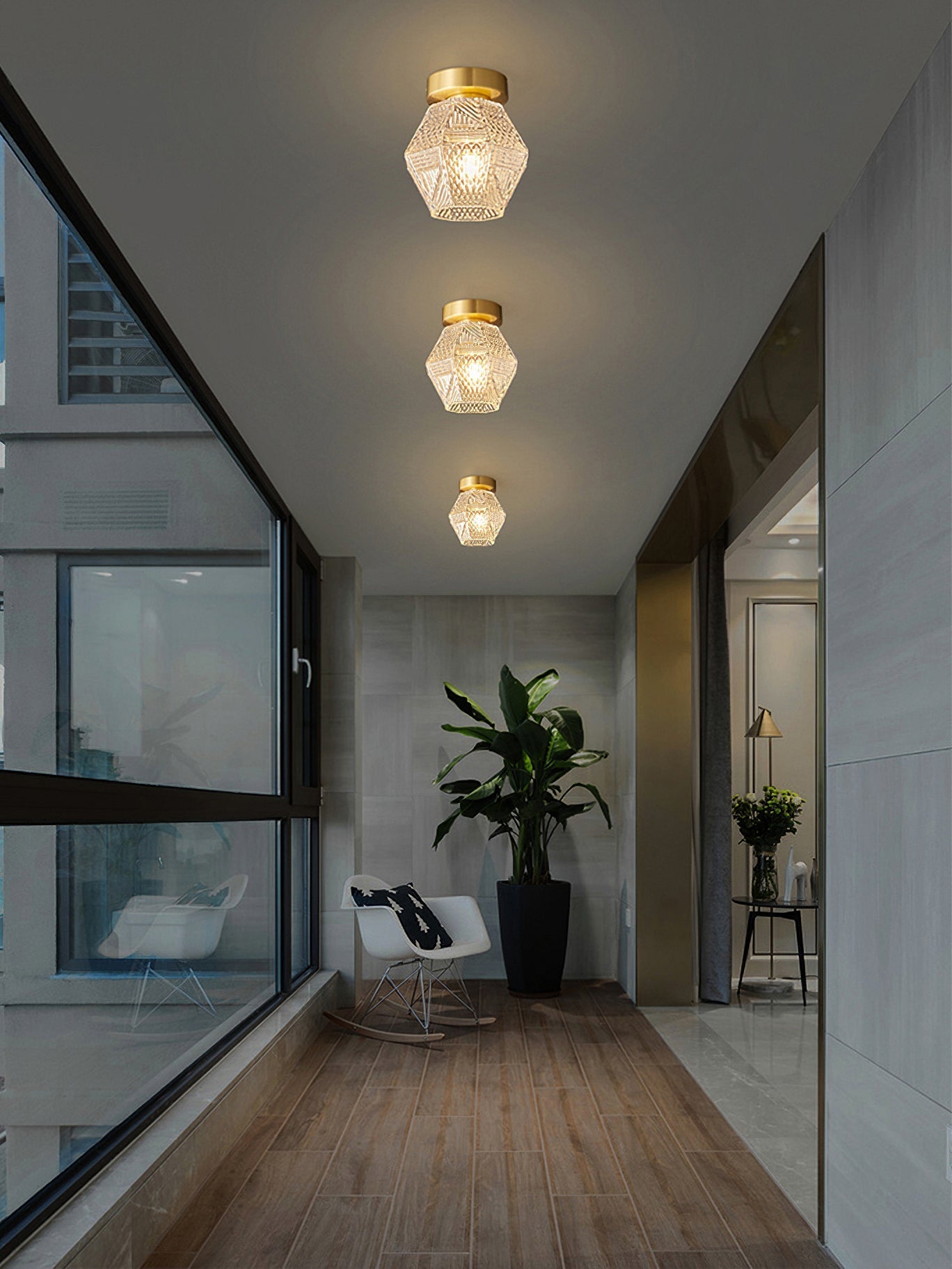 Art Deco Ceiling Light Fixture – Elegant Design with Unique Light Reflection 8