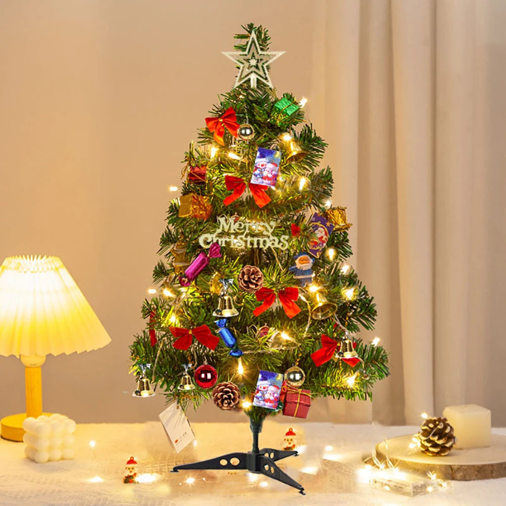 **Artificial Christmas Tree Set** – Festive Table Decoration with Lights 2