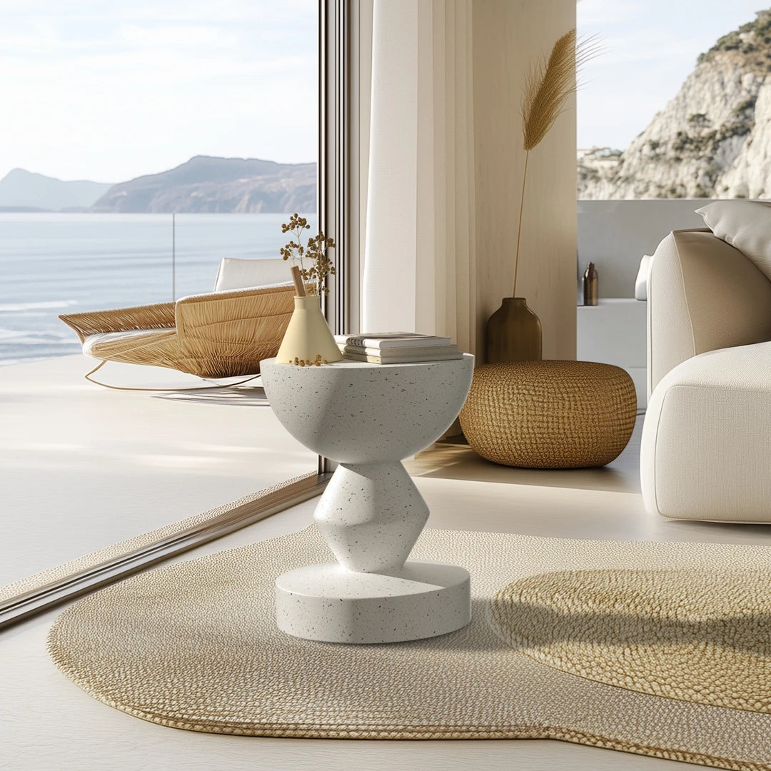 Artificial Terrazzo Concrete Side Table – Elegant Design for Indoor and Outdoor Spaces 1