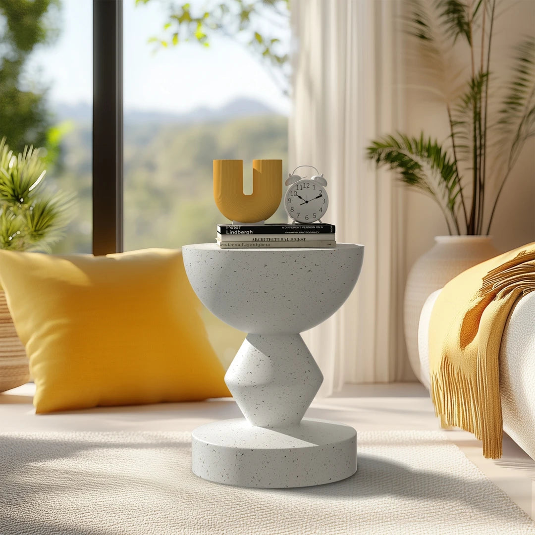 Artificial Terrazzo Concrete Side Table – Elegant Design for Indoor and Outdoor Spaces 2