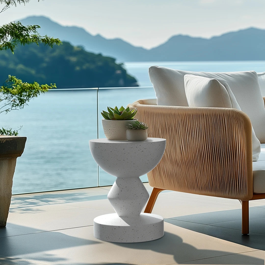 Artificial Terrazzo Concrete Side Table – Elegant Design for Indoor and Outdoor Spaces 5