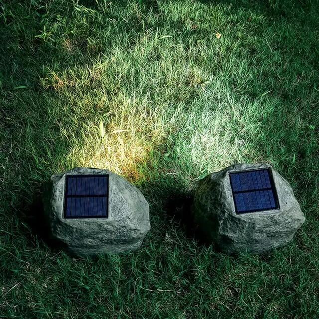 Aura Solar Outdoor Lamp – Elegant Stone Design with Cozy Glow 3