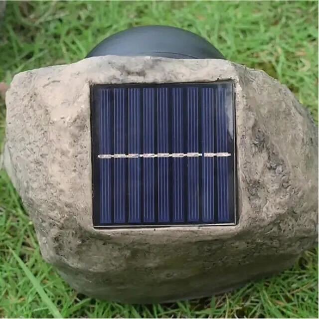 Aura Solar Outdoor Lamp – Elegant Stone Design with Cozy Glow 5