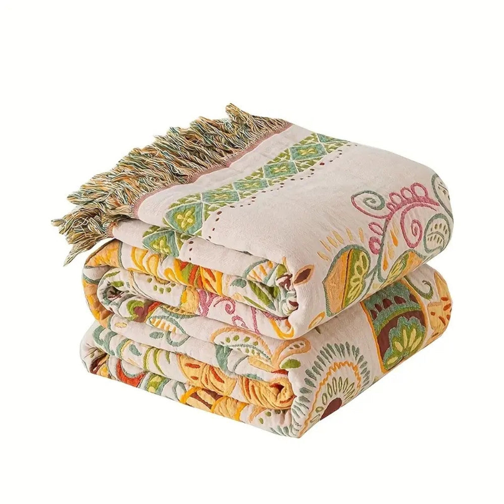 Autumn Leaf Boho Reversible Blanket – Vibrant Comfort for Every Space 6