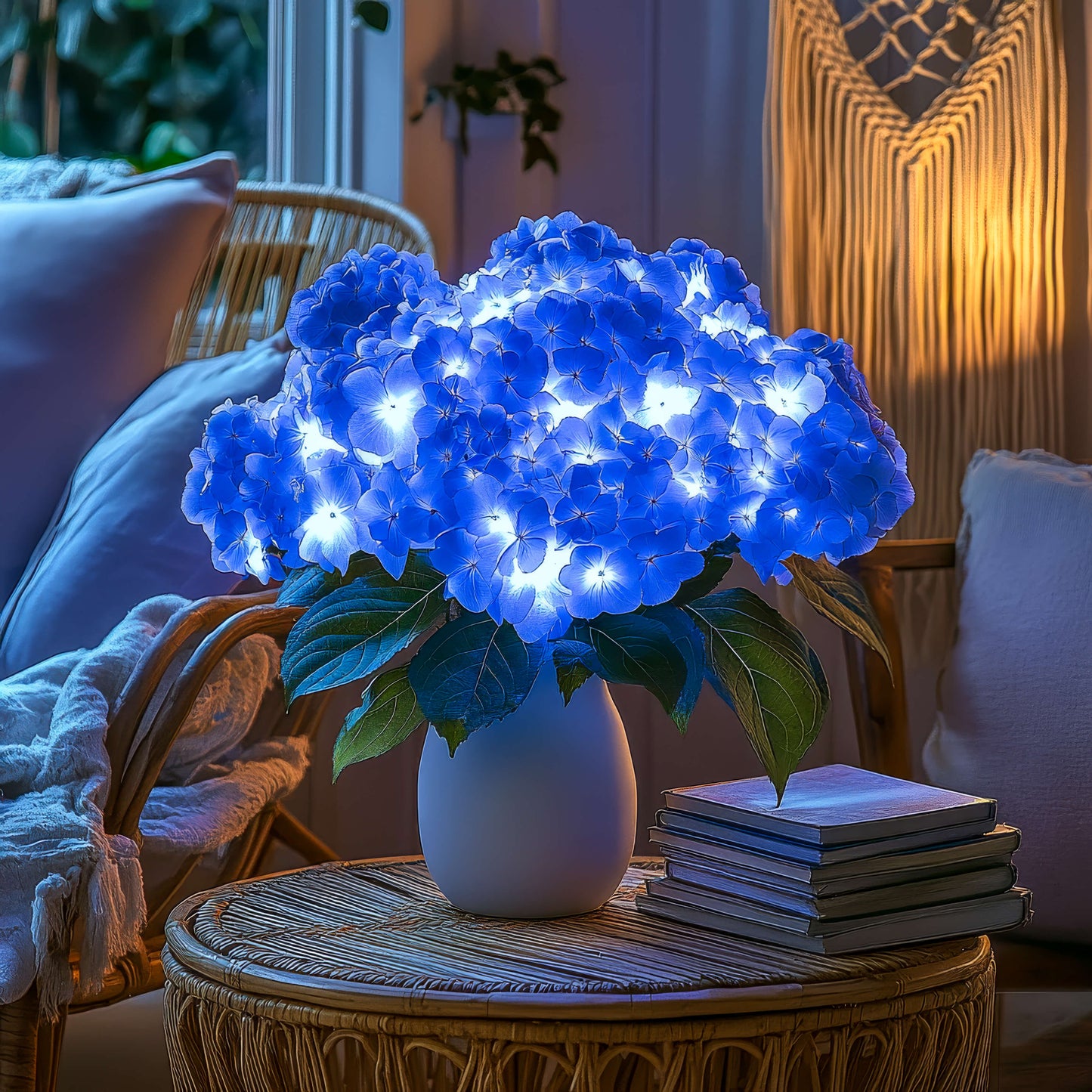 Azure Blue Flower Table Lamp – Charming Glow for Cozy Spaces 3