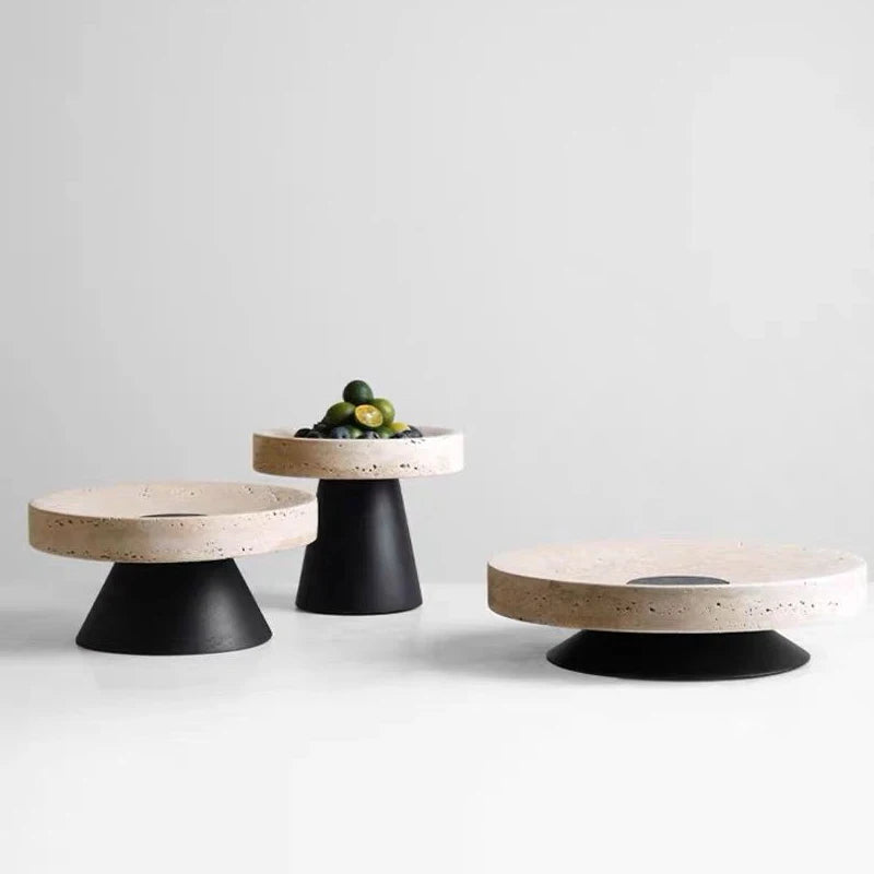 Beige Travertine Serving Tray – Elegant Design for Stylish Gatherings 2
