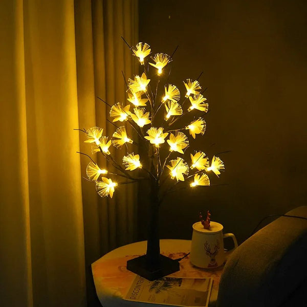Birch Fiber Optic Flower Tree Light – Whimsical Glow for Cozy Spaces 4