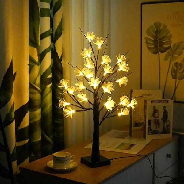 Birch Fiber Optic Flower Tree Light – Whimsical Glow for Cozy Spaces 5