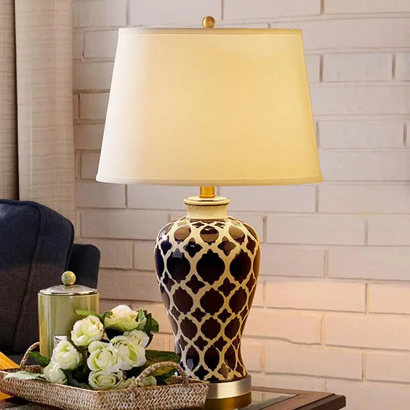 Blue Retro Table Lamp – Elegant Ambience for Any Space 2