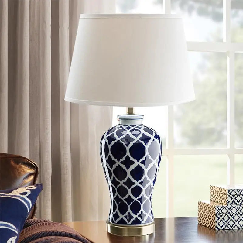 Blue Retro Table Lamp – Elegant Ambience for Any Space 3
