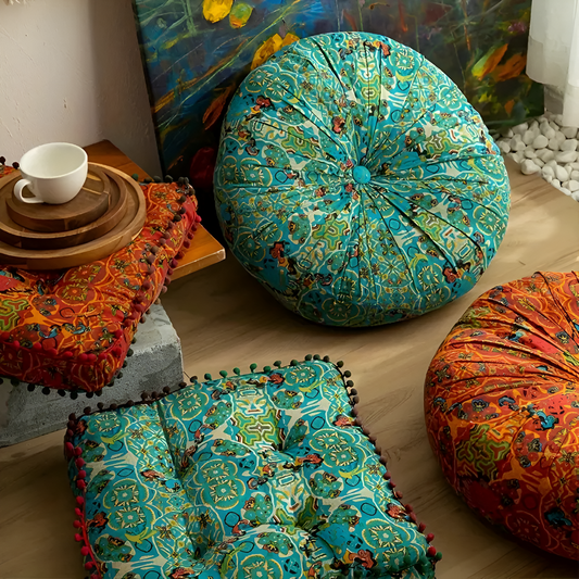 Bohemian Embroidered Floor Cushion – Artistic Comfort For Relaxing Spaces 1