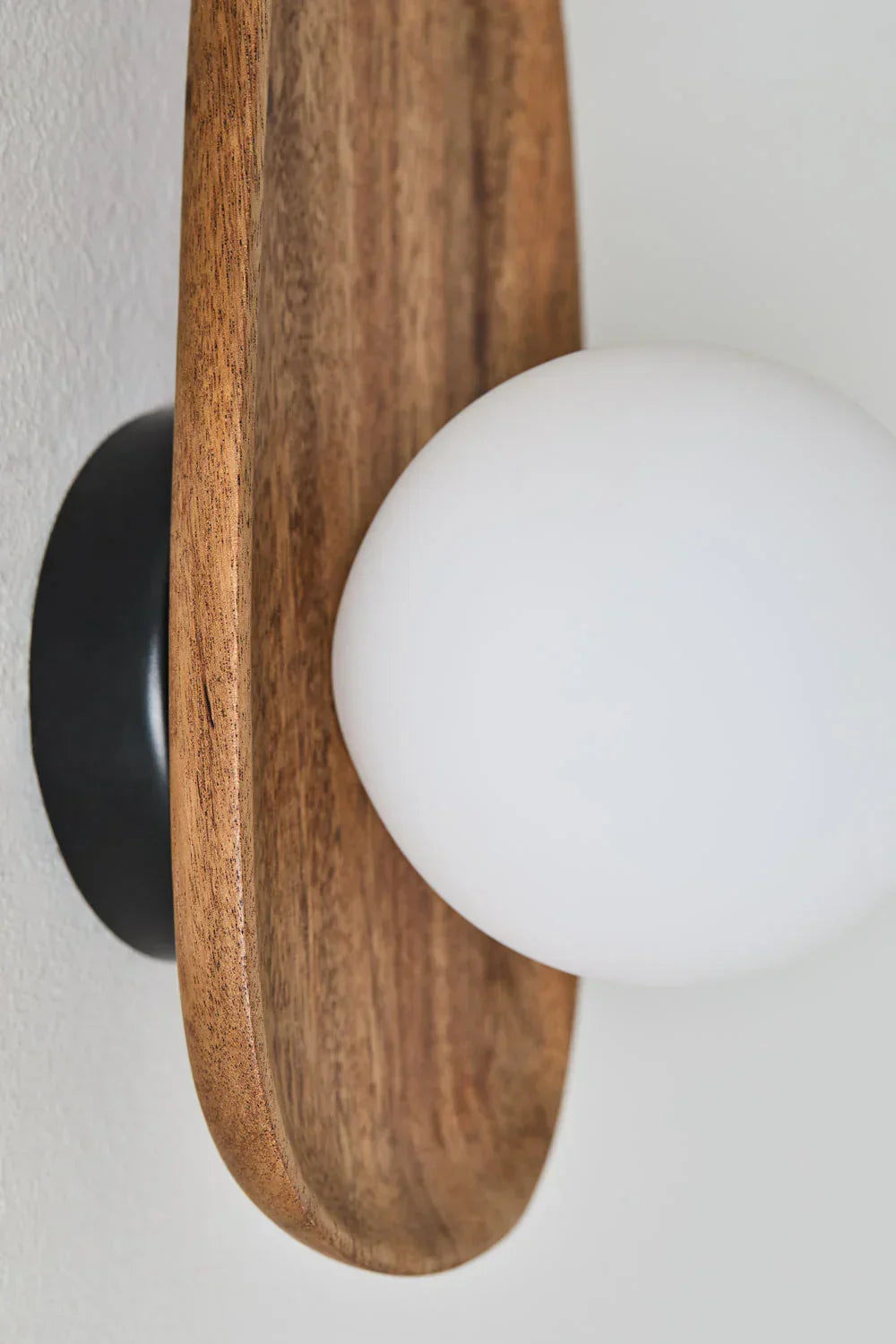 Camille Wall Lamp – Elegant Acacia Wood and Opal Glass Design 3