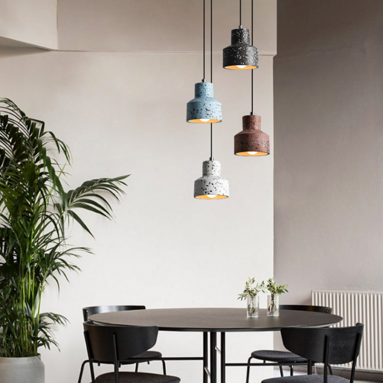 Cement Terrazzo Pendant Light – Stylish Vintage Charm for Any Space 2