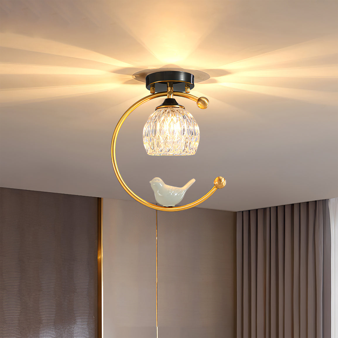 Ceramic Bird Ceiling Light Fixture – Elegant Design for Stylish Spaces 2