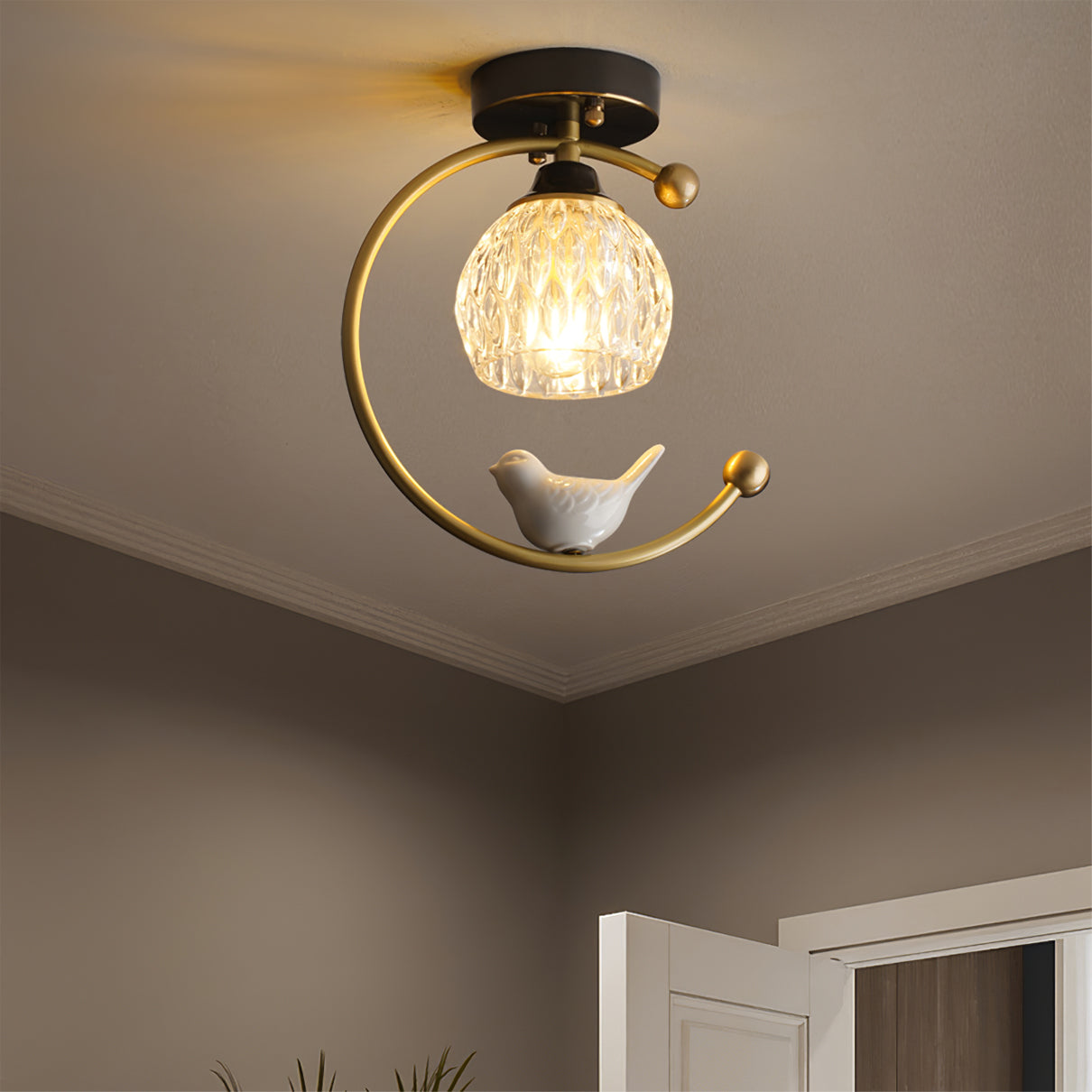 Ceramic Bird Ceiling Light Fixture – Elegant Design for Stylish Spaces 3