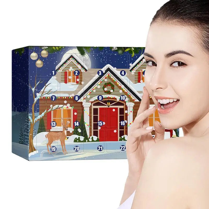 Christmas Advent Calendar Miniature Houses – Illuminated Décor for Festive Cheer 0