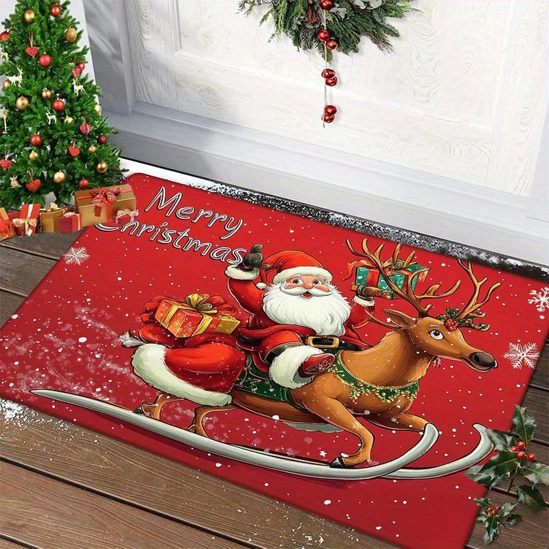 Christmas Door Mat Red Santa Claus – Joyful Addition for Your Holiday Decor 5
