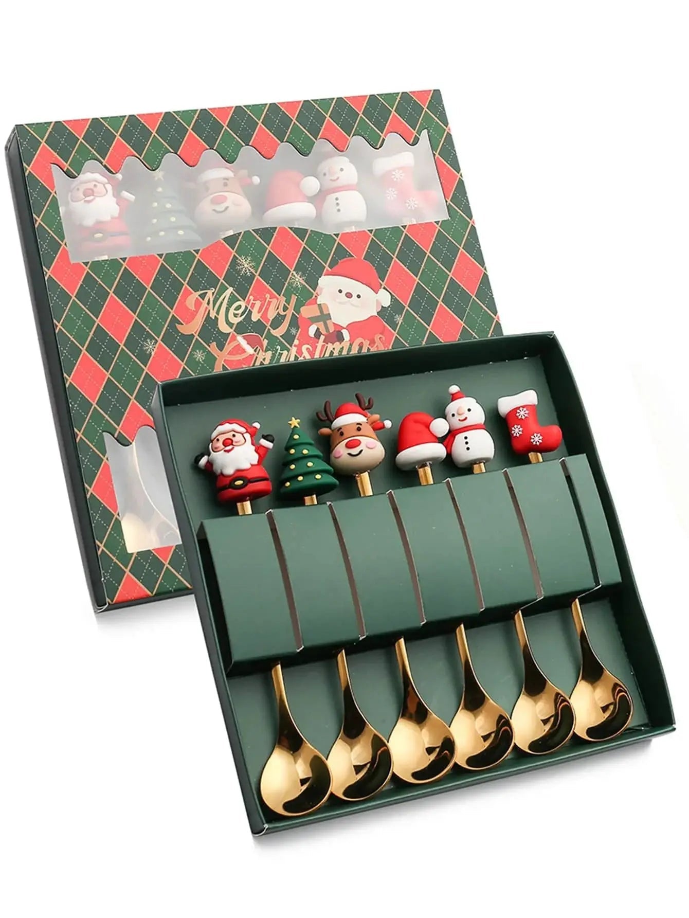Christmas Fork and Spoon Set – Charming Santa Design for Festive Feasts 6