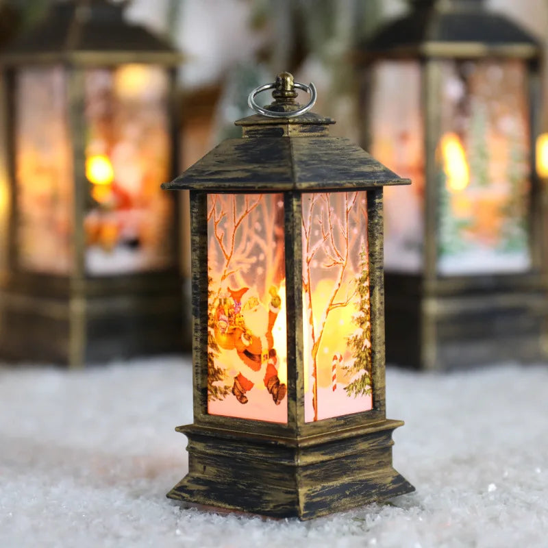 Christmas Lantern Moose Snowman – Enchanting Glow for Festive Atmosphere 0