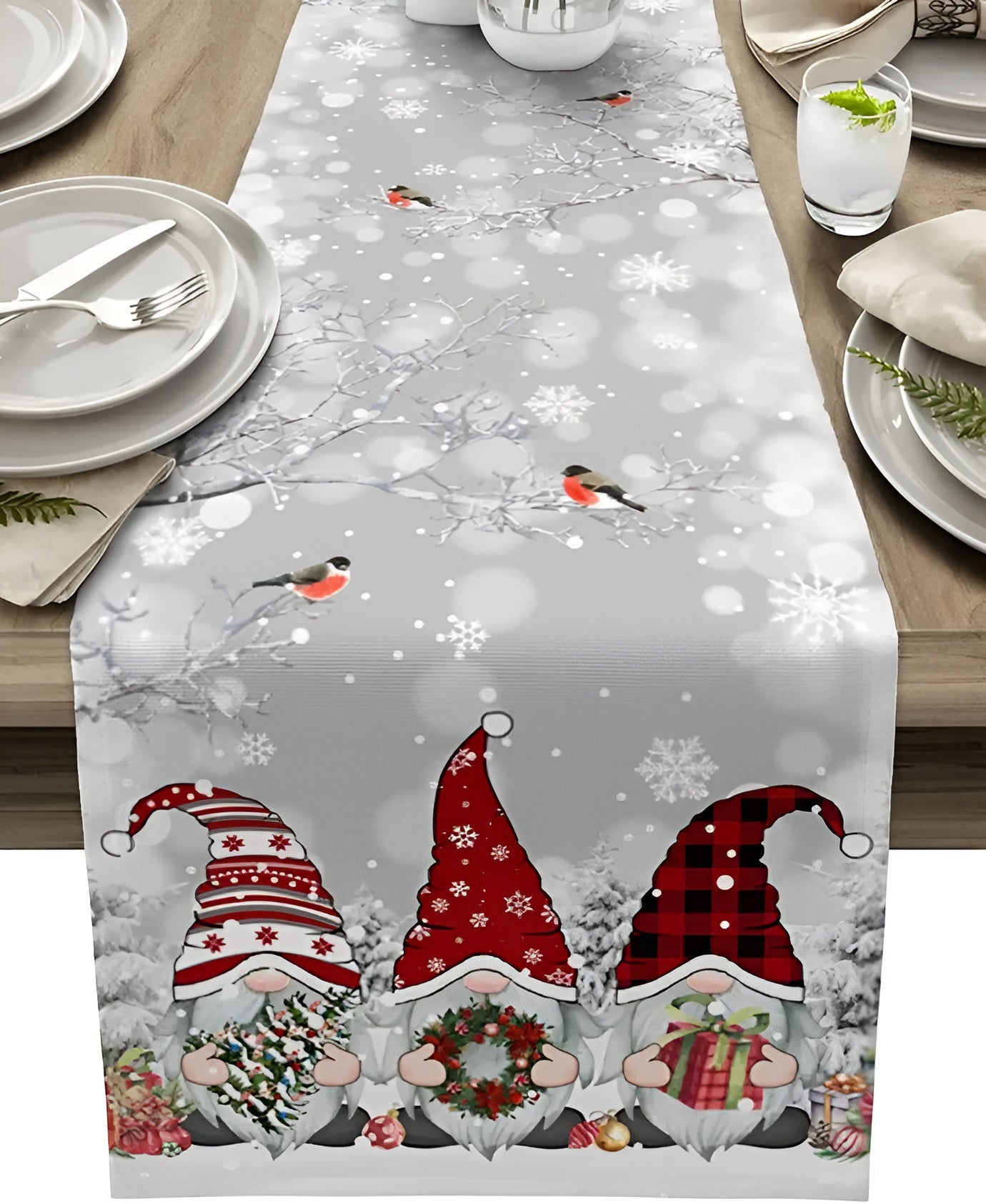 Christmas Table Runner Snowflakes – Charming Winter Accent for Holiday Celebrations 10