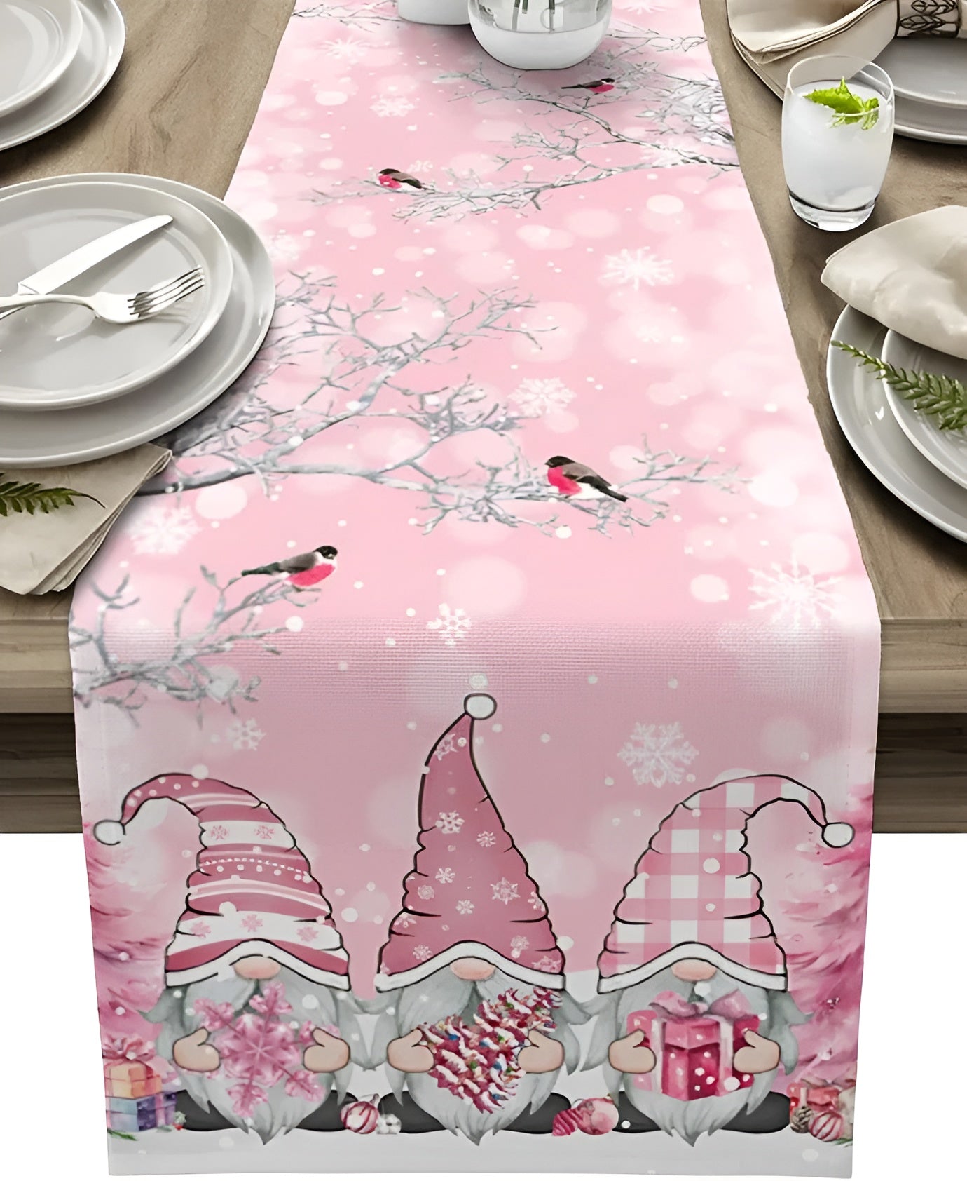 Christmas Table Runner Snowflakes – Charming Winter Accent for Holiday Celebrations 11