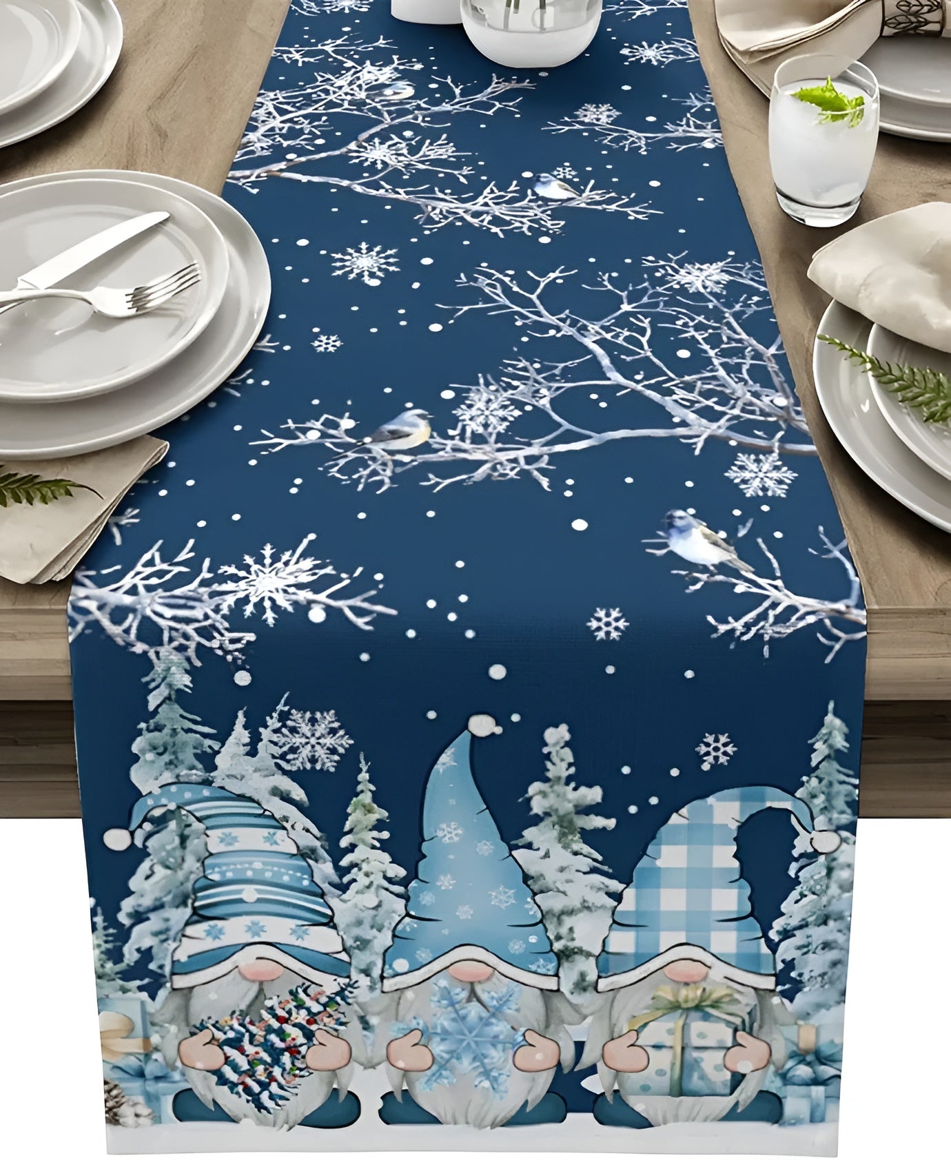 Christmas Table Runner Snowflakes – Charming Winter Accent for Holiday Celebrations 12