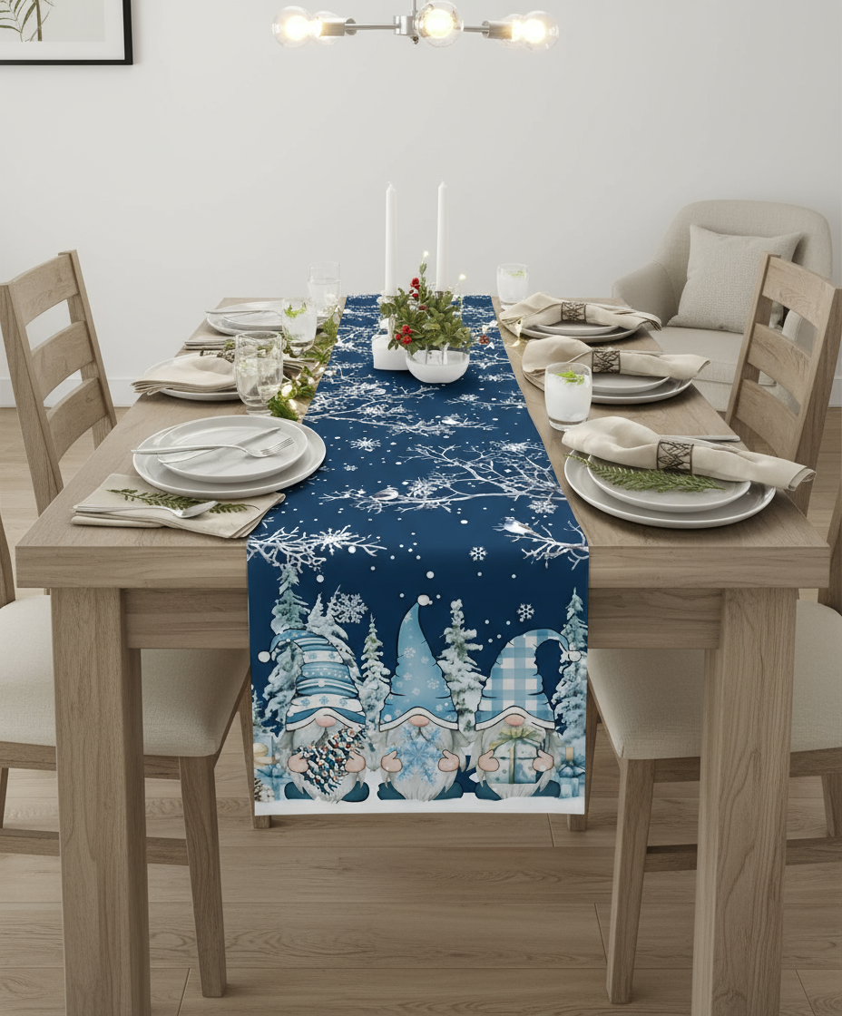 Christmas Table Runner Snowflakes – Charming Winter Accent for Holiday Celebrations 3