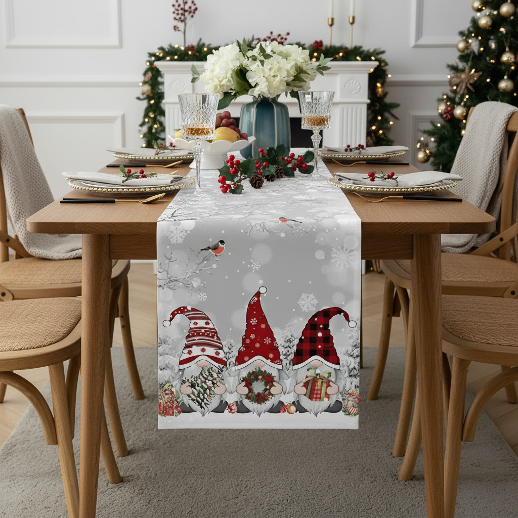 Christmas Table Runner Snowflakes – Charming Winter Accent for Holiday Celebrations 5