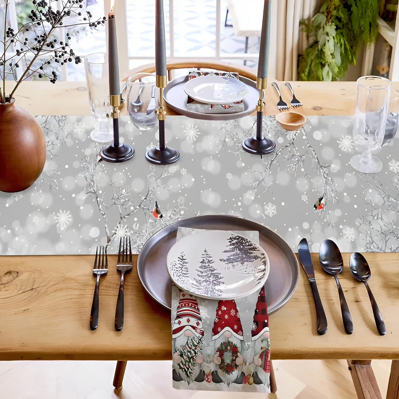 Christmas Table Runner Snowflakes – Charming Winter Accent for Holiday Celebrations 8