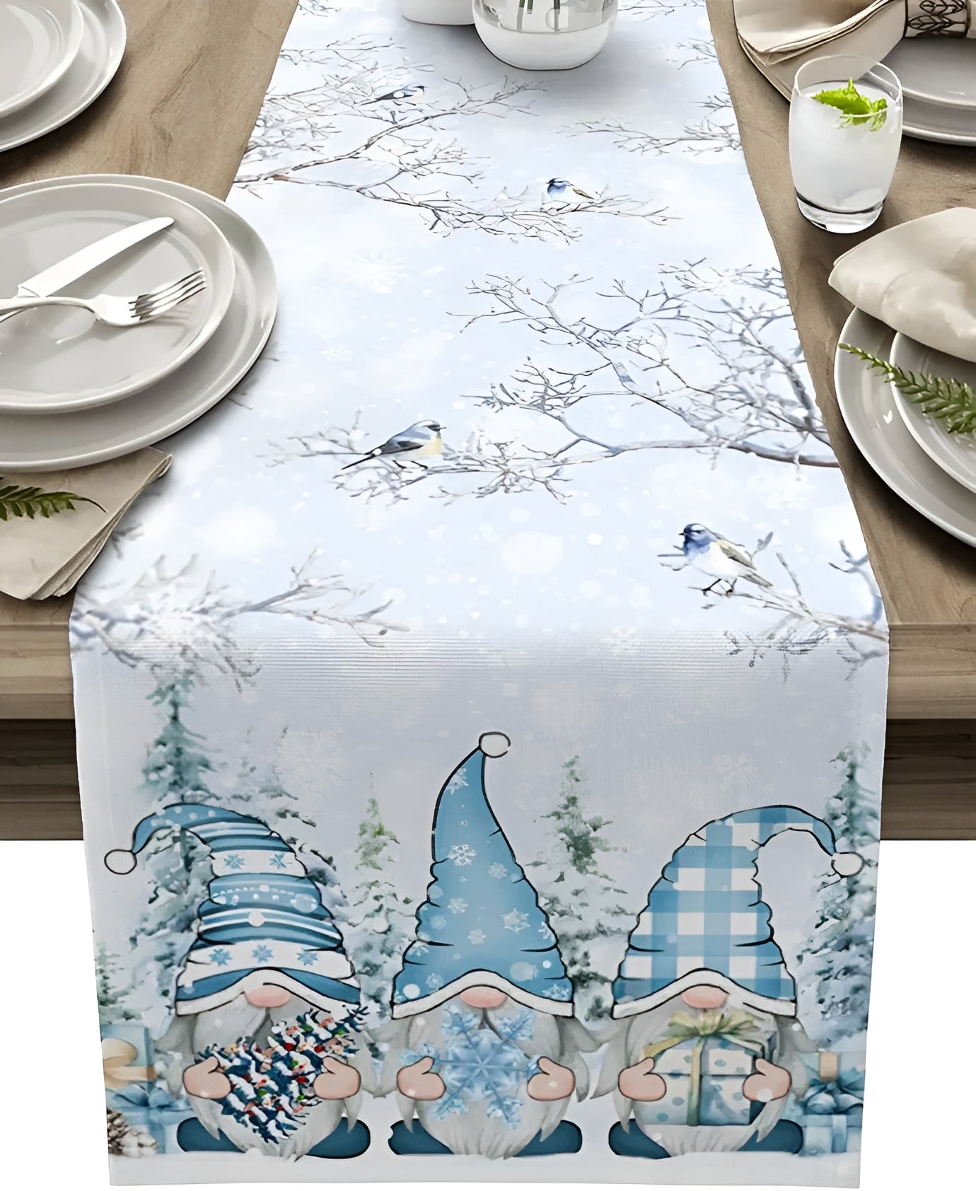 Christmas Table Runner Snowflakes – Charming Winter Accent for Holiday Celebrations 9