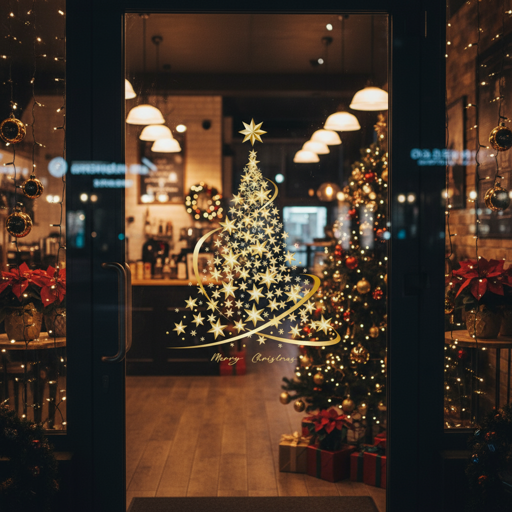 Christmas Window Sticker Gold – Stylish Addition for Holiday Cheer 3
