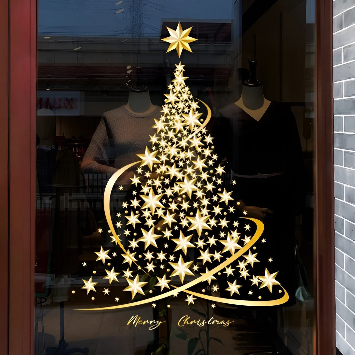 Christmas Window Sticker Gold – Stylish Addition for Holiday Cheer 4