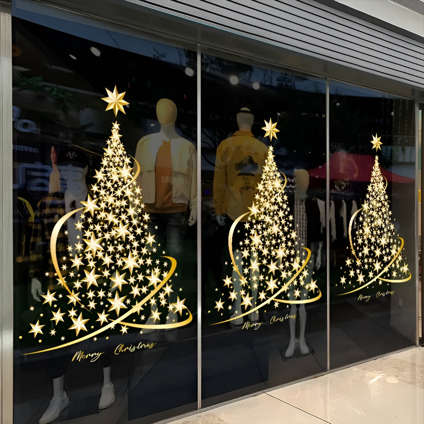 Christmas Window Sticker Gold – Stylish Addition for Holiday Cheer 5