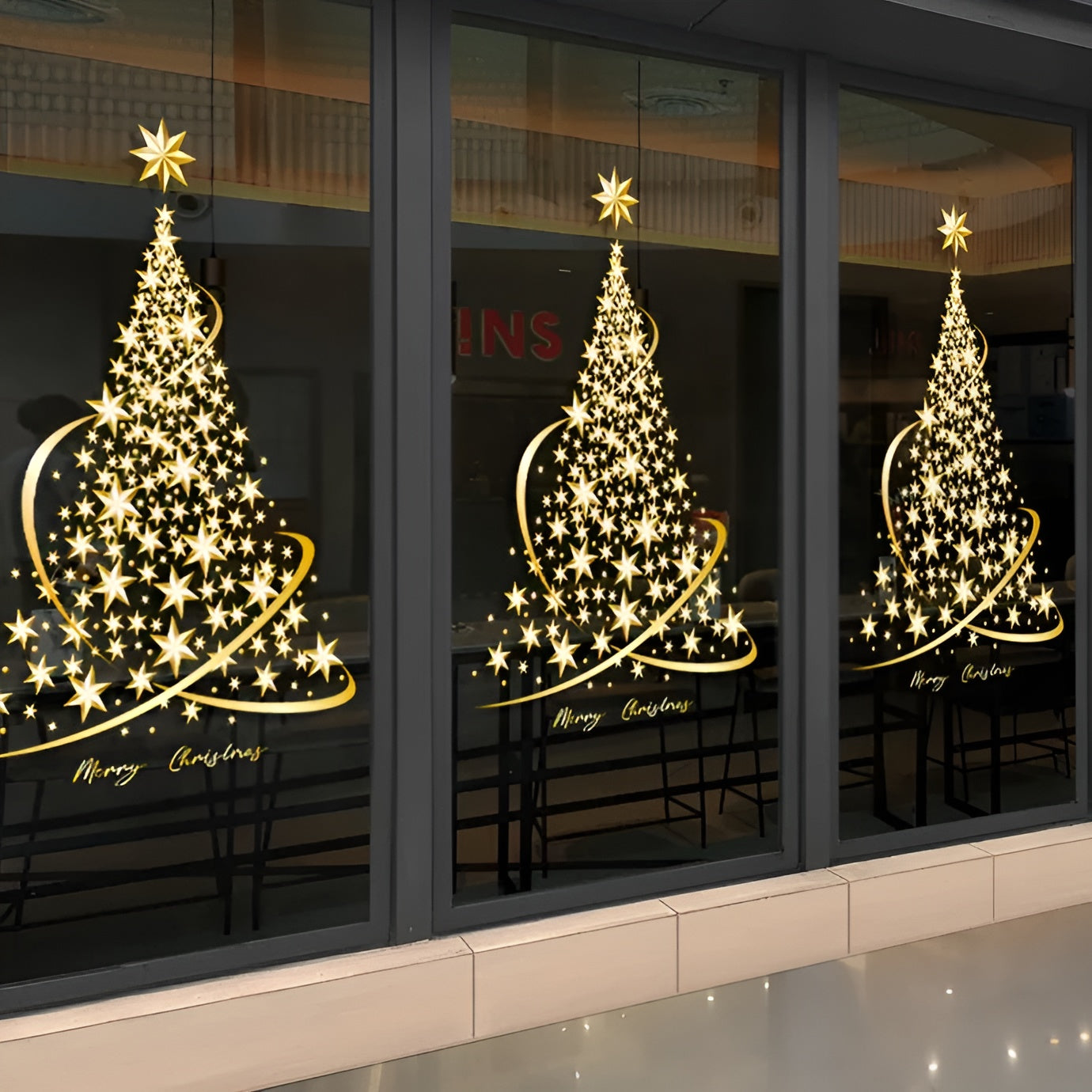 Christmas Window Sticker Gold – Stylish Addition for Holiday Cheer 7
