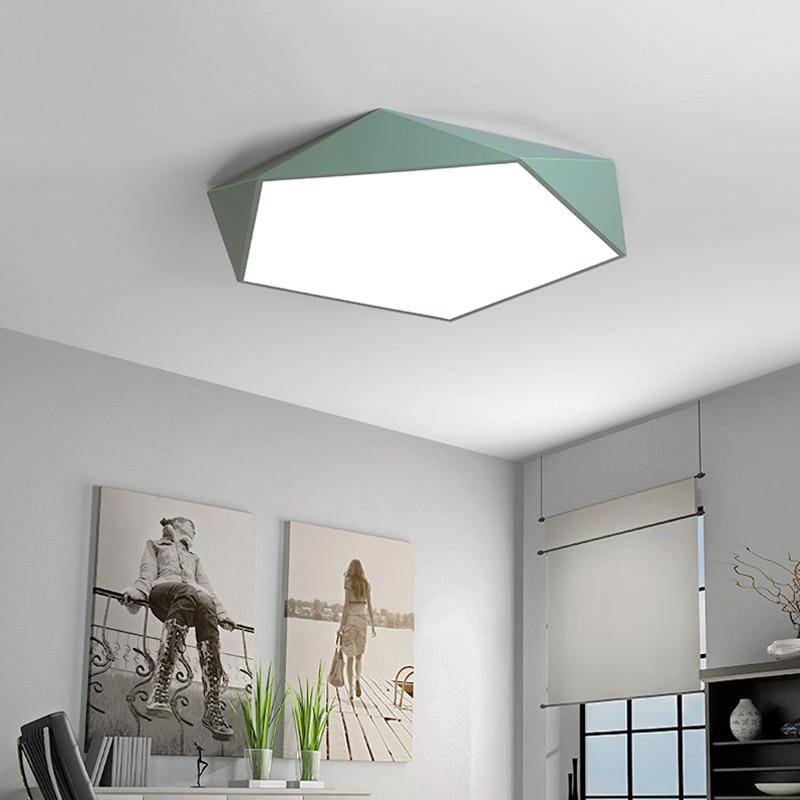 Colored Geometric LED Ceiling Light – Modern Design with Remote Control 3