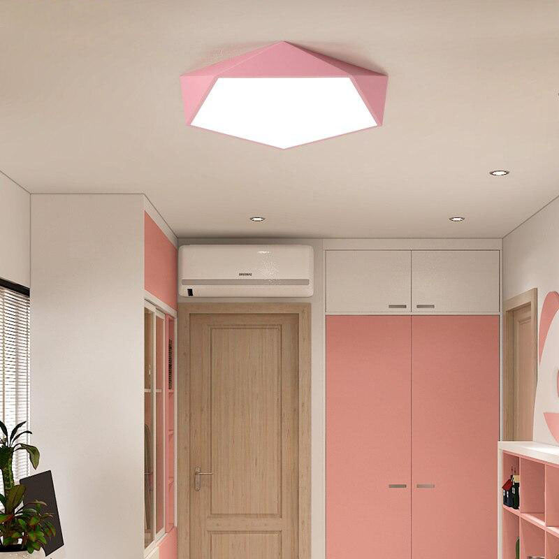 Colored Geometric LED Ceiling Light – Modern Design with Remote Control 5