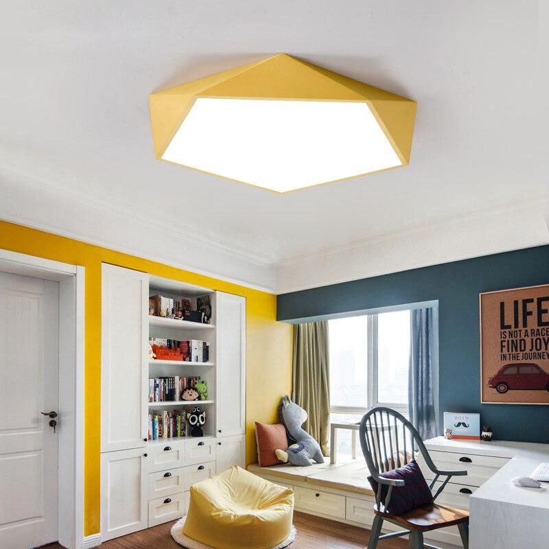 Colored Geometric LED Ceiling Light – Modern Design with Remote Control 6