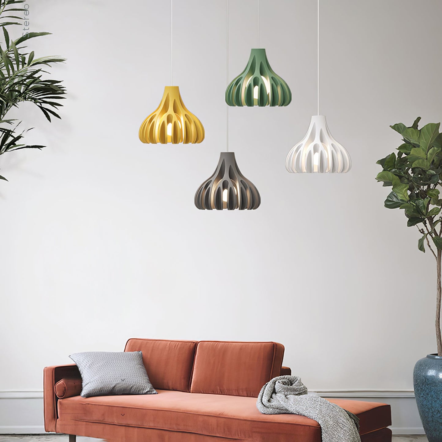Coral Resin Pendant Lamp – Modern Arc Design for Stylish Interiors 2