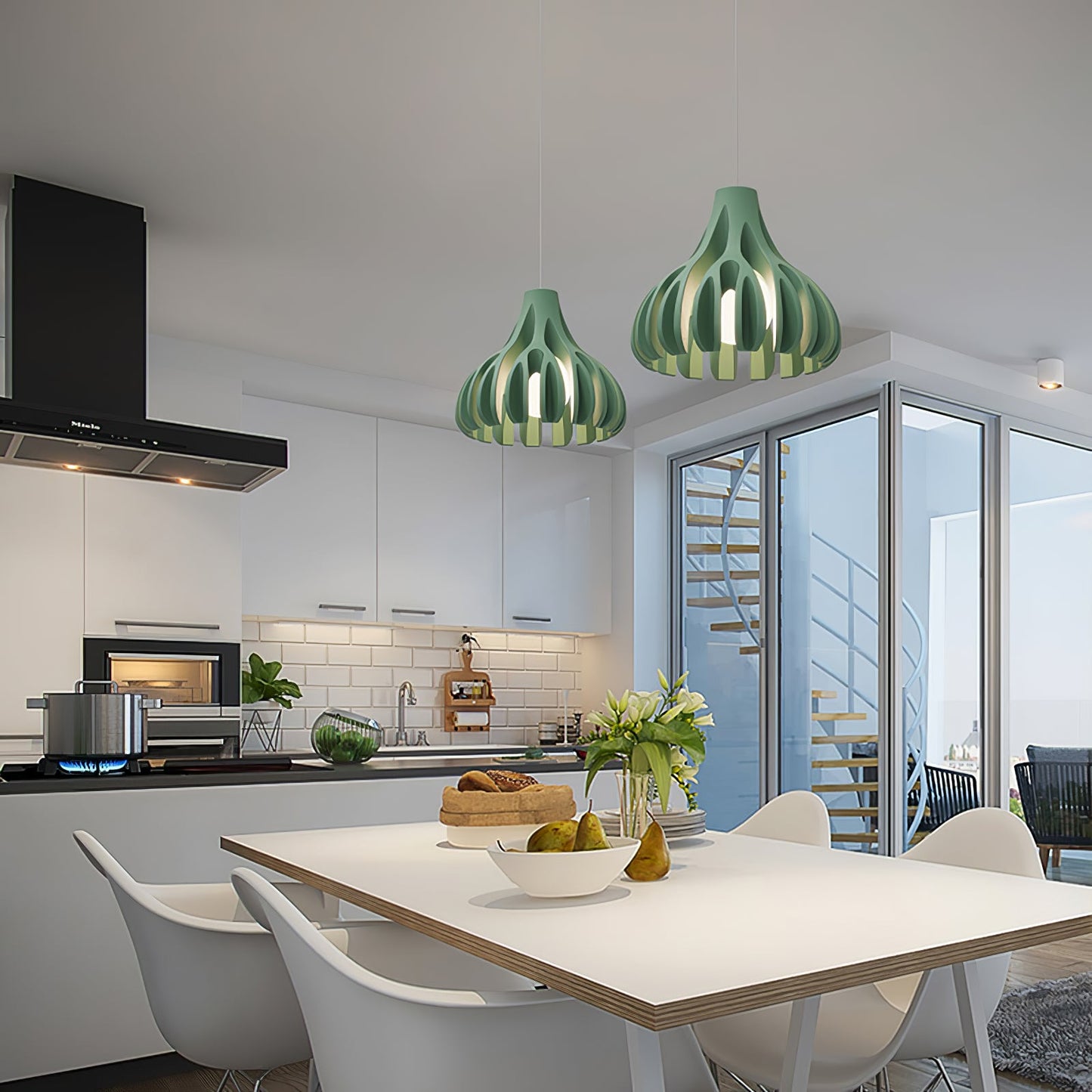 Coral Resin Pendant Lamp – Modern Arc Design for Stylish Interiors 3