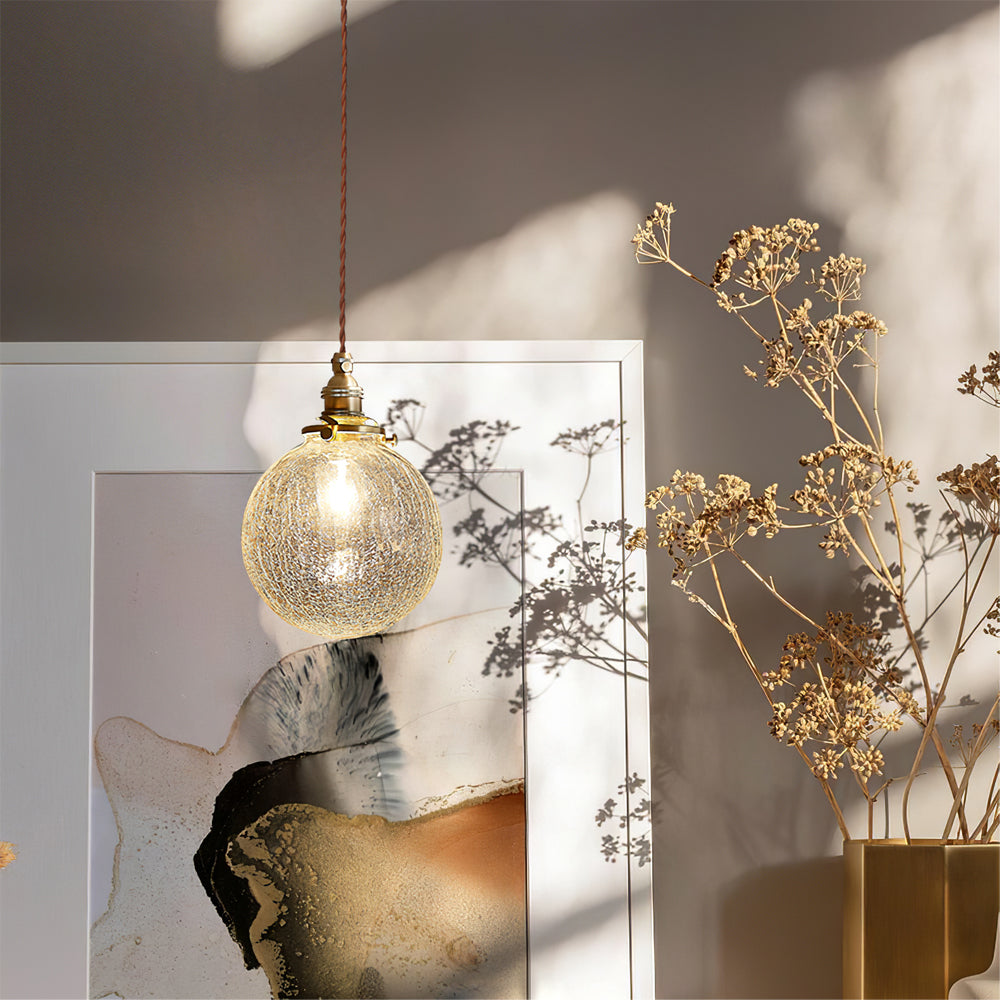 Crackle Glass Pendant Light – Elegant Design with Enchanting Shadows 2