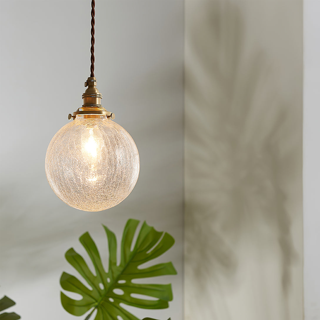 Crackle Glass Pendant Light – Elegant Design with Enchanting Shadows 3
