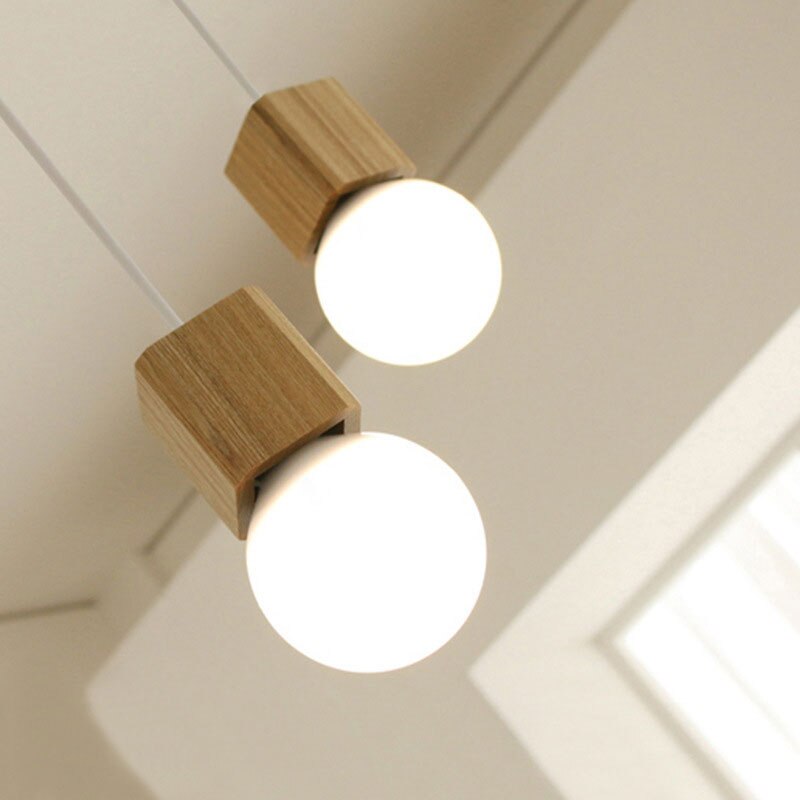Cubic Wooden Pendant Light – Stylish Illumination for Modern Spaces 3