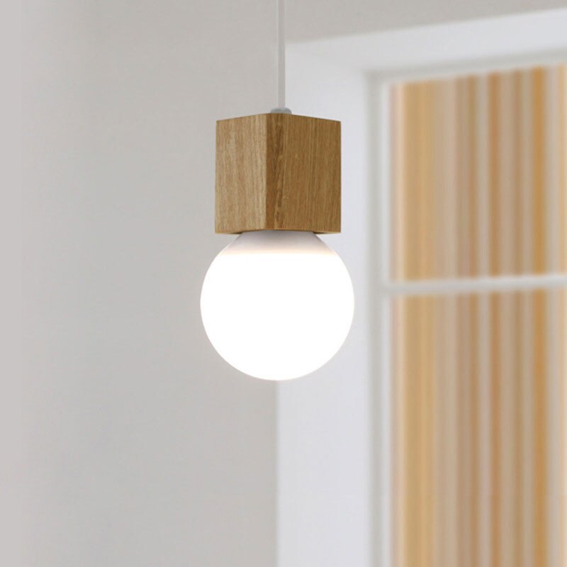 Cubic Wooden Pendant Light – Stylish Illumination for Modern Spaces 4