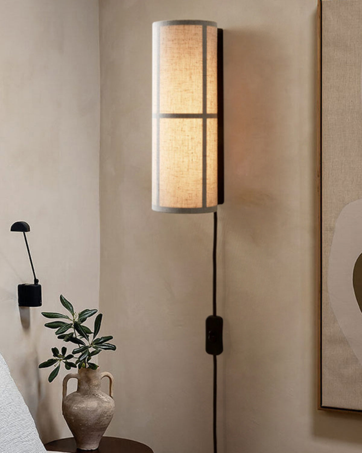 Cylindrical Fabric Wall Lamp – Modern Design with Inviting Glow 3